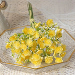 bouquets artificiels fleurs simples blanc jaune rouge rustique naturel mariage décoration tableintérieur