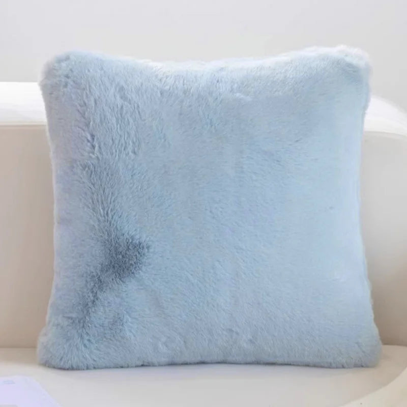 taies oreiller 45x45cm doublure pelucheuse motif flocon couleur neutre lit décoration voiture