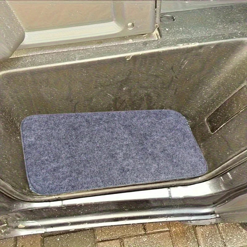 tapis d'étape camping car noir gris uni moelleux antidérapant pratique confortableintérieur véhiculeextérieur porte RV