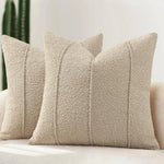 taies d'oreiller polyester texturées beige clair modernes respectueuses environnement opaques maison