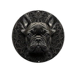 décoration murale plaque chiens relief artisanal clips métalliques couleur marron noir