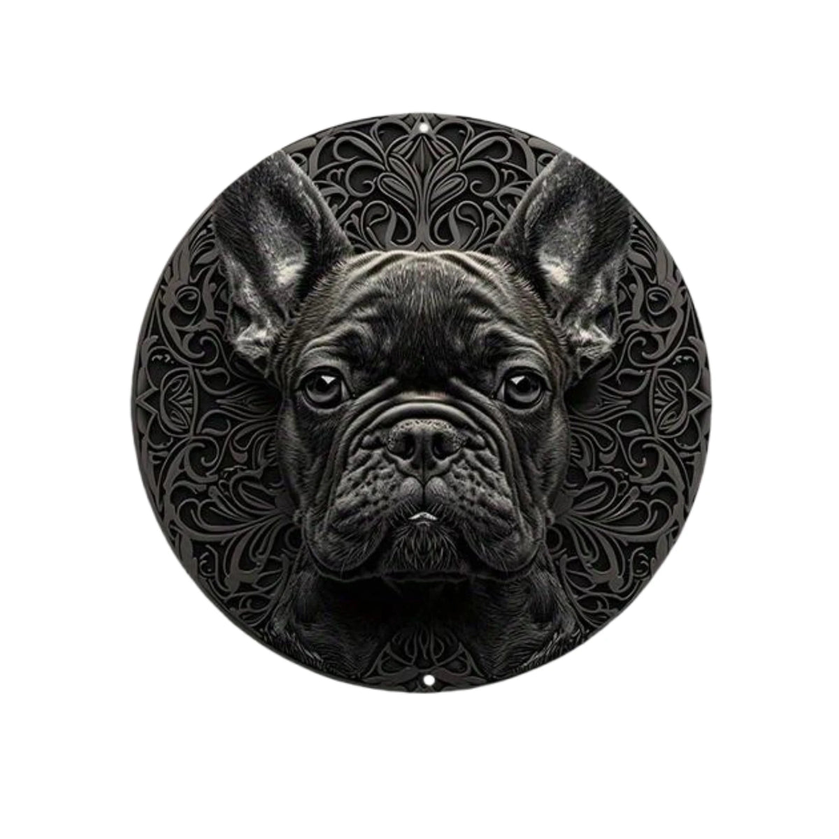 décoration murale plaque chiens relief artisanal clips métalliques couleur marron noir
