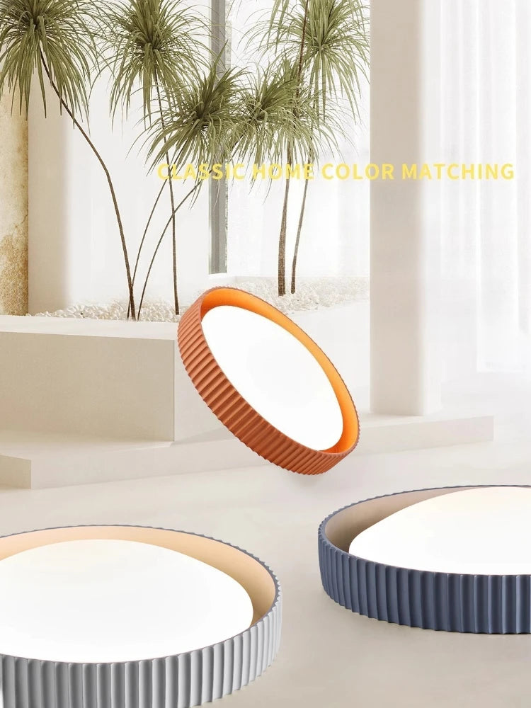 lampe chambre coucher moderne bleu beige rayures verticales éclairage quotidien montée surface led 90