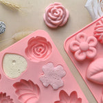 moules gâteaux silicone fleurs feuilles diy fondant chocolat savon bougies modernes