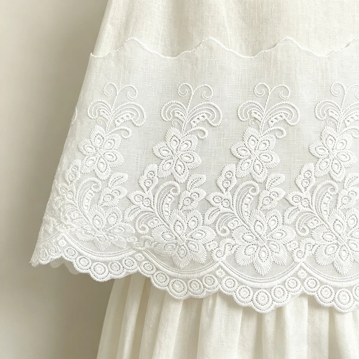 ruban dentelle polyester blanc floral brodée classique ourlet robe décoration intérieure couture artisanale