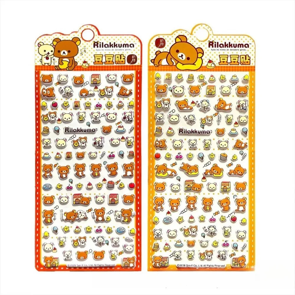 stickers 3d kawaii rilakkuma fruits gâteaux scrapbooking bricolage jouets orange blanc marron clair