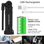 lampe travail led rechargeable aimant usb noir texture antidérapante modulable luminosité