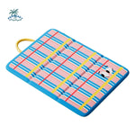 tapis rafraissant imperméable anti dérapant poignée amovible rayures horizontales moderne rose bleu jaune vert
