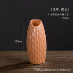 vases céramique moderne rayures horizontales orange blanc rose jaune vert clair