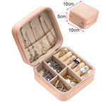 boîte bijoux simili cuir moderne compartiments noir vert rose clair orange fermeture éclair portable