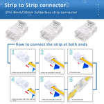 connecteurs led rubans flexibles transparents clips broches 12v 24v certifiés ul rohs
