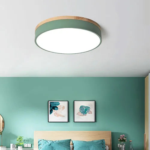 plafonnier led moderne gris bois rose jaune noir blanc minimaliste 27w 3sources