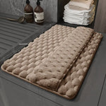 tapis bain microfibre antidérapant absorption eau doux moderne blanc beige gris