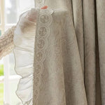 rideau occultant beige clair moderne doublure transparente salon chambre maison