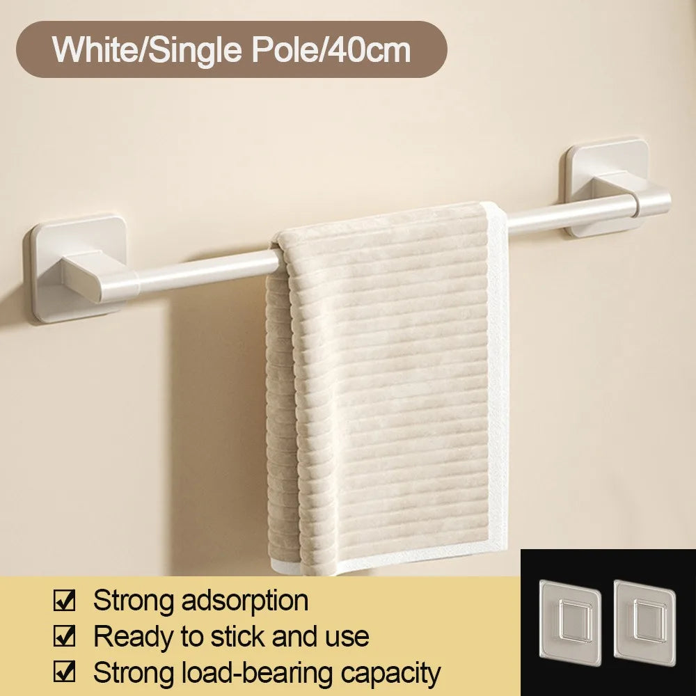 porte serviettes mural adhésif blanc texture tissu beige moderne salle bain 30cm 40cm