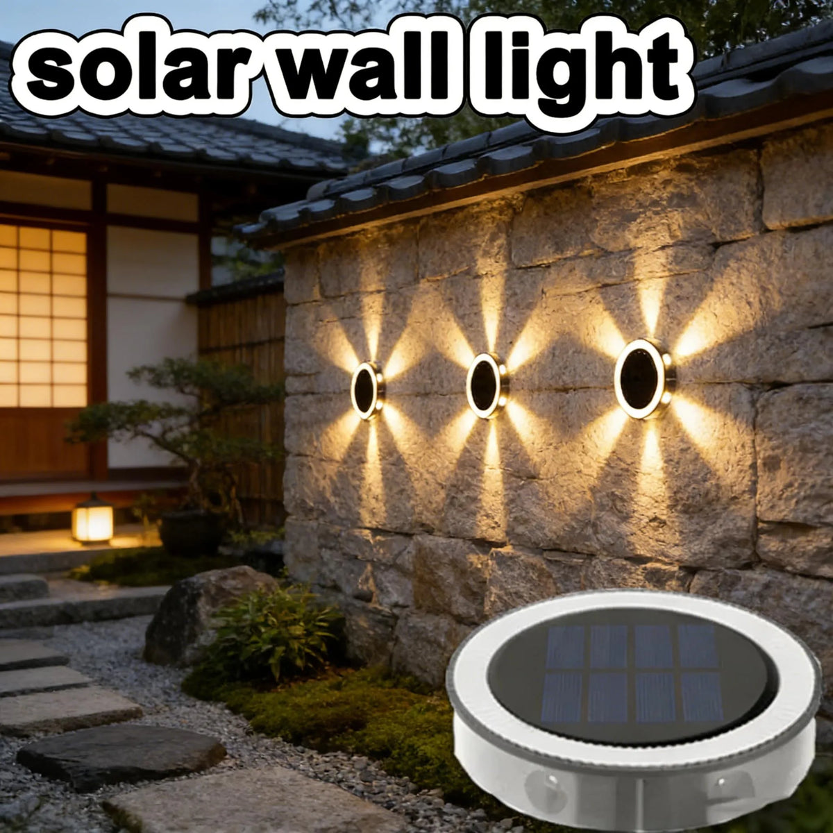 lampe murale solaire noire blanche moderne ip44 led jardin extérieur décoration vis fixation rond