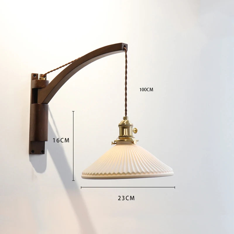 lampe murale moderne led blanc doré chambre entrée salle bain interrupteur mural câble électrique