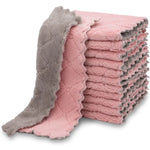 serviettes cuisine microfibre rose gris vert absorbantes double face utilitaires modernes