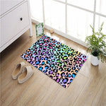 tapis d'entrée moderne imprimé léopard multicolore anti dérapant imperméable résistant bactéries adultesextérieurintérieur