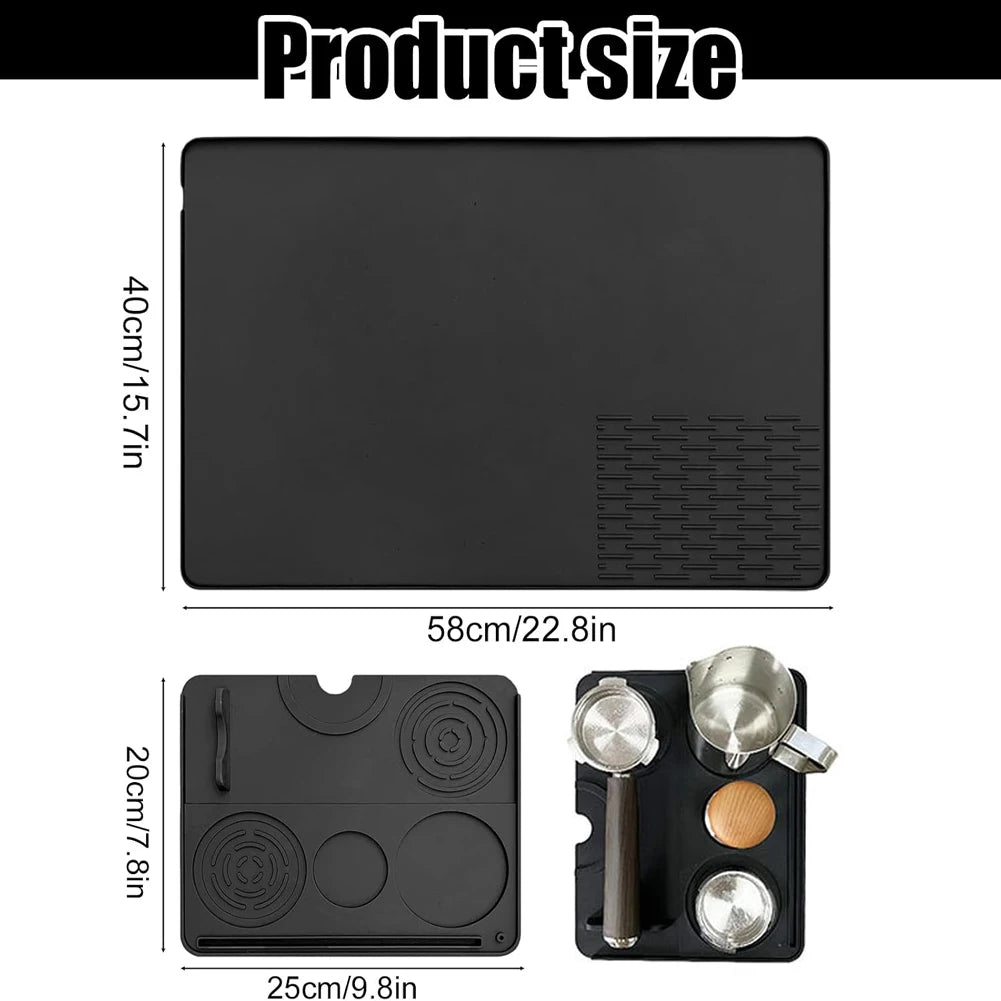 tapis silicone drainage machine noir tasses accessoires organisation cuisine moderne