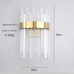 applique murale moderne cristal transparent doré rayures horizontales salon chambre