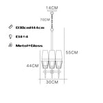 chandelier led verre transparent moderne or noir salon chambre villa