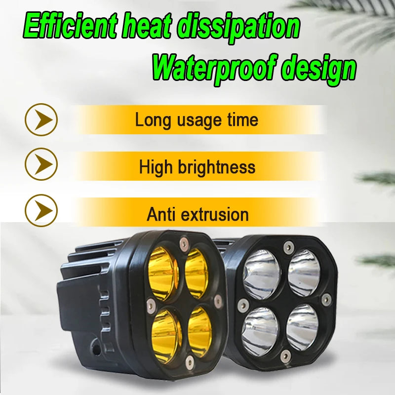 projecteurs led travail 40w ip67 jaune blanc noir modernes robustes