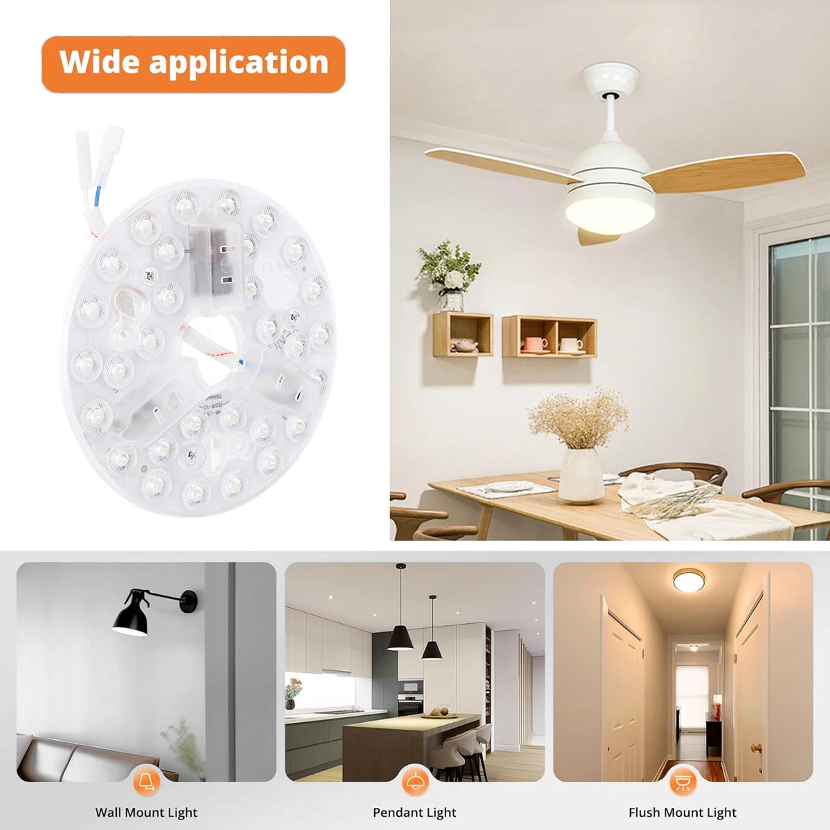 lampe led moderne blanc diodes 15w interrupteur 3000k 4200k 6500k fonction mémoire