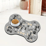 tapis antidérapant chien motifs pattes os moderne gris beige noir