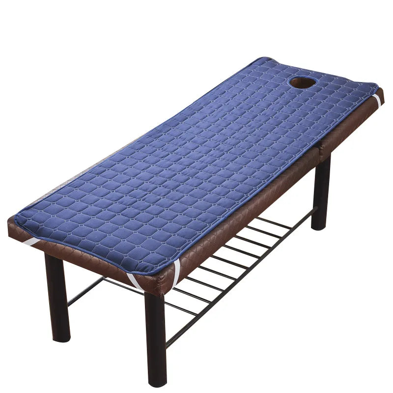 coussin massage bleu marine coton quadrillé adhésif confortable salon spa 180x60cm 185x70cm 190x70cm 190x80cm