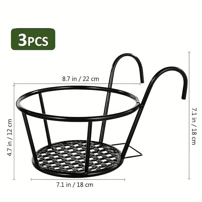 support fleurs moderne fer noir grille ajourée détachable balcon intérieur 1pc 2pc 3pc