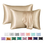 protège oreiller moderne soie brillante housse protection lit élégante couleur unie