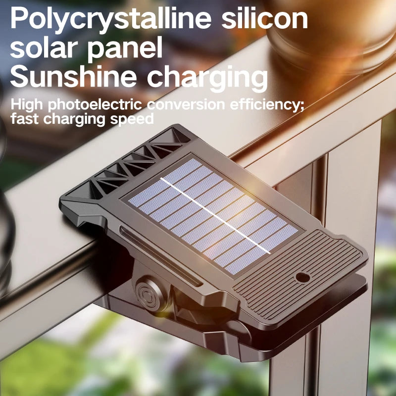lampe solaire clip noir moderne détecteur mouvement modes ip65 led autoinstallation abs