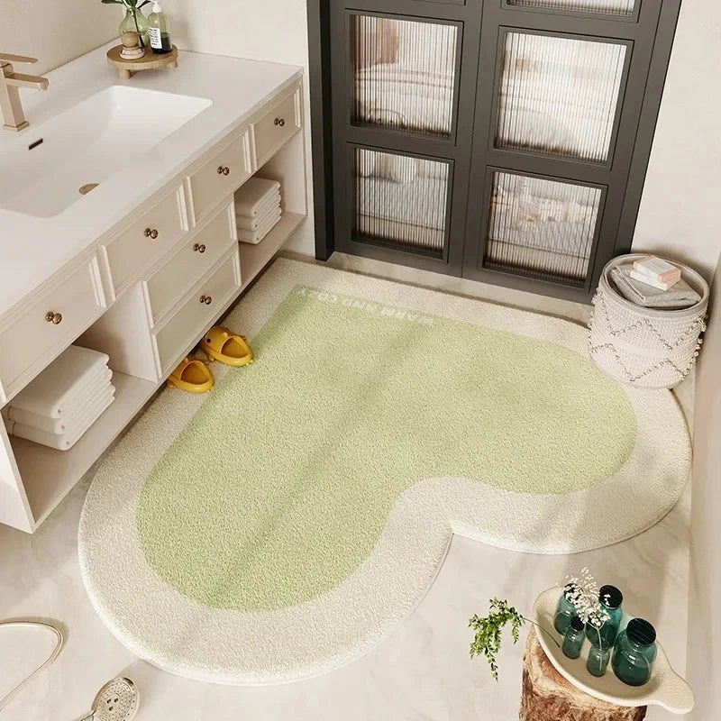 tapis bain doux moelleux rose clair vert pastel bleu clair moderne confortable