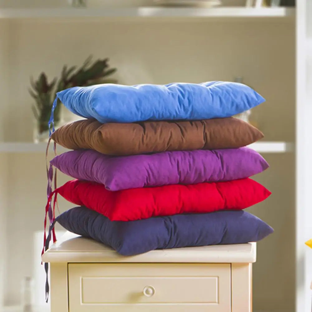 coussin siège carré moderne amovible lavable coton polyester couleur verte rouge bleue violette gris