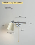 lampe murale articulée chrome plissée éclairage quotidien moderne interrupteur cordonversible