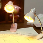 lampe pinces led rose blanc protection yeux étude lecture minimaliste