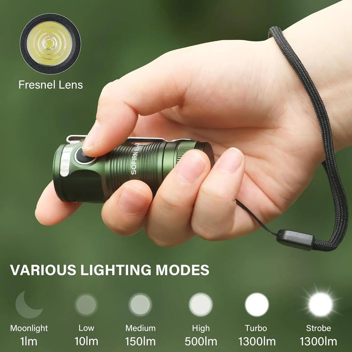 lampe torche rechargeable compacte led puissante clip camping randonnée nocturne noire