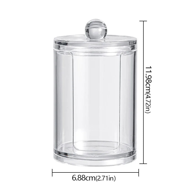 boîtes rangement cosmétiques réutilisables transparentes couvercle sphérique moderne minimaliste coton tige disques coton tampons