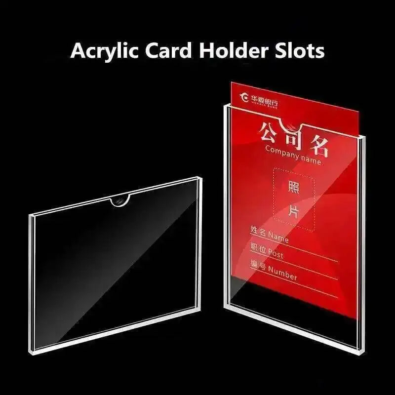 porte cartes acrylique transparent moderne A4 horizontal vertical plastique rectangle