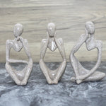 statues sculptées moderne abstrait beige gris statuette granulée résine opaques décoration intérieure chambre