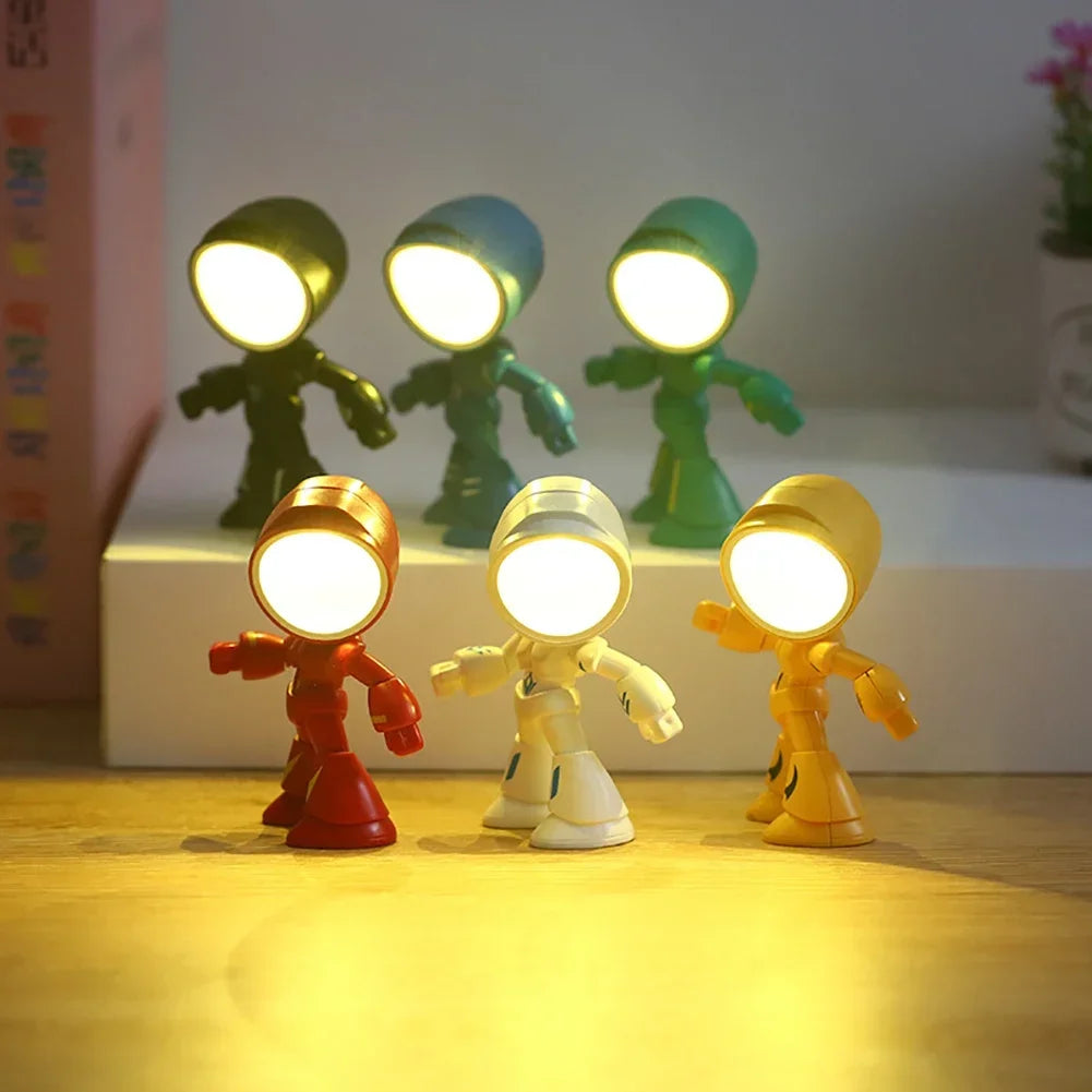 veilleuse led robotique table enfant rouge vert bleu jaune noir blanc moderne