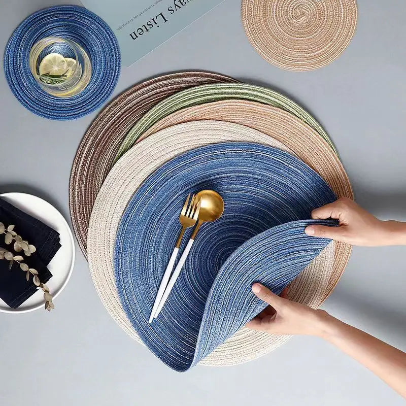 serviettes table moderne spirale beige bleu marron rustique 2pcs 4pcs