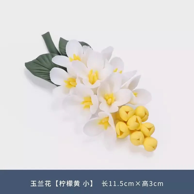 bouquet artificiel fleurs simples feuilles vertes deco moderne maison blanc jaune vert