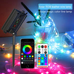 lampe led solaire multicolore moderne fil cuir tringle télécommande contrôleur lumière