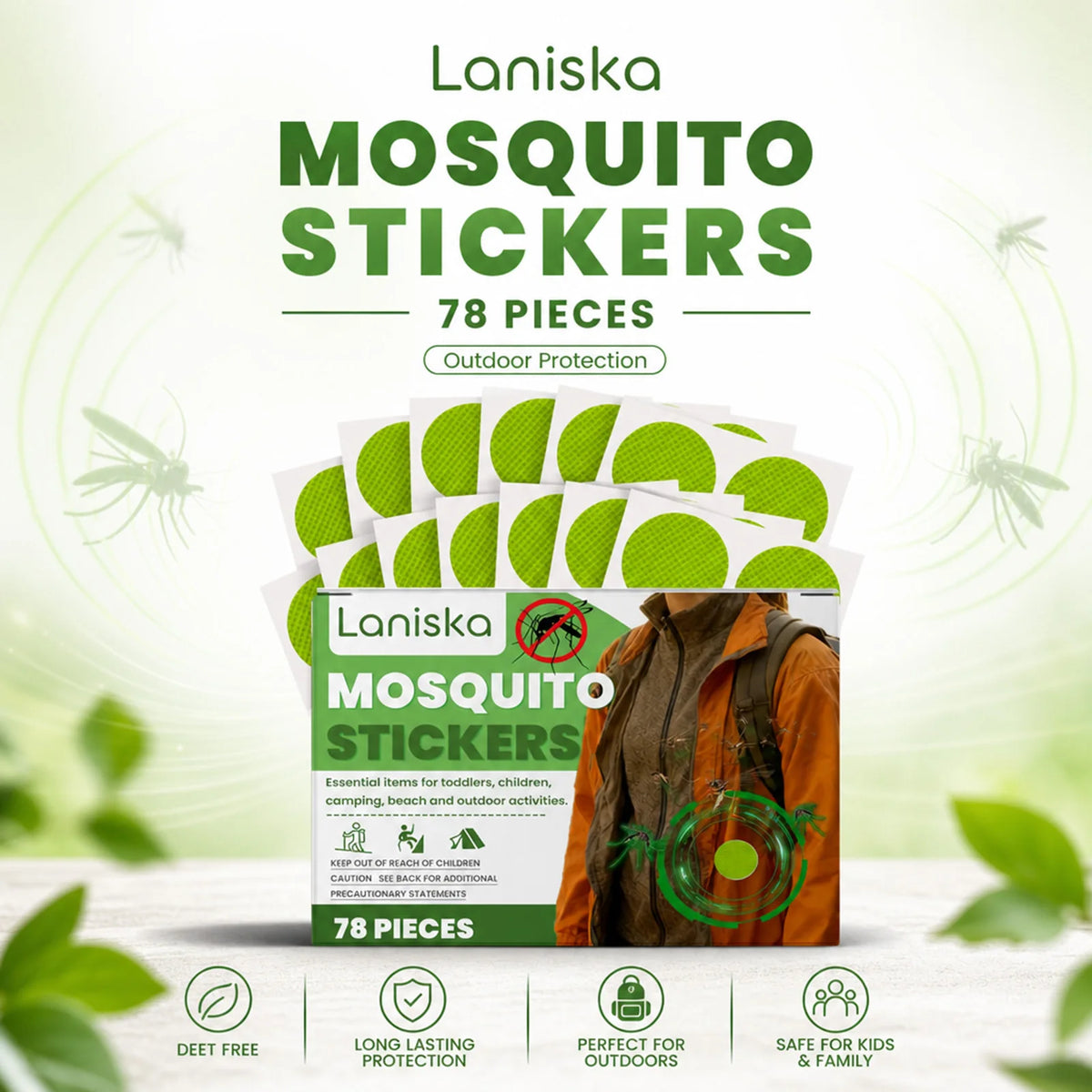 autocollants anti moustiques huile citronnelle stickers camping plage sécurité longue durée