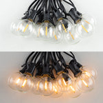 guirlande lumineuse solaire extérieure 24V LED filament ambre transparent moderne vintage clips noirs