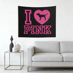 tapisserie murale graphique moderne noir rose coeurs chiens pink tissu polyestère imprimémodifiable