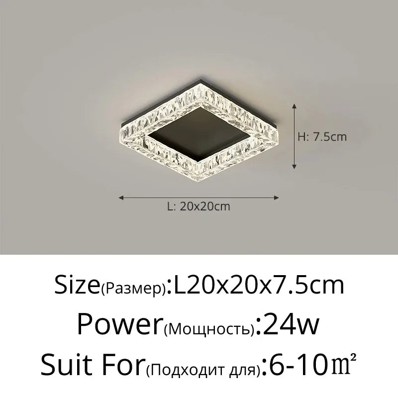 plafonnier led moderne noir doré blanc cristaux élégant boule lumineuse