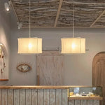 Suspension lumineuse moderne toile lin beige clair interrupteur tactile chambre salonhôtel